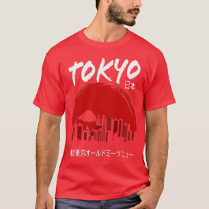 Japansk estetisk Tokyo City Skyline Kanji T Shirt