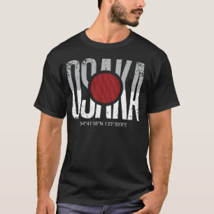 Japansk estetisk urban Stil Osaka City Karta Coord T Shirt