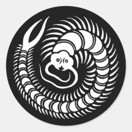 Japansk Family Crest-Centipede Runt Klistermärke