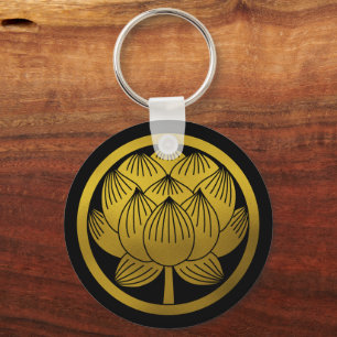 Japansk Family Crest-Lotus Nyckelring