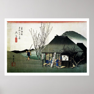 Japansk Farm House Ukiyo-e Poster