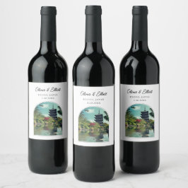 Japansk favoritPersonlig i Bröllop Vinflaska Etikett