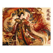 Japansk Fenix Geisha Konst | Mytologi Design