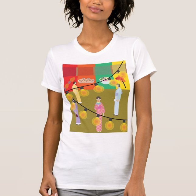 Japansk festival på natten t shirt (Framsida)