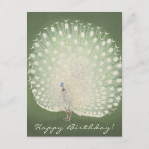 Japansk Fine Art Peacock Födelsedagsvykort Vykort