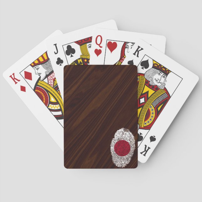 Japansk fingeravtrycksflagga spel kort (Baksidan)