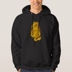 Japansk Fire Dragon Ledsen Aesthetic Edgy Streetwe Hoodie