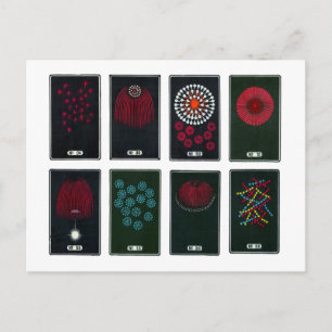 Japansk Fireworks-grafik, 1800 Ca Vykort