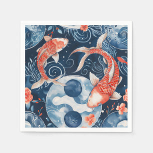 Japansk fisk i vattenfärg pappersservett