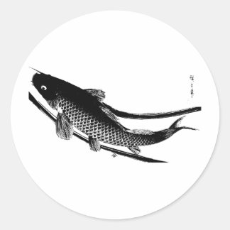 Japansk fisk runt klistermärke