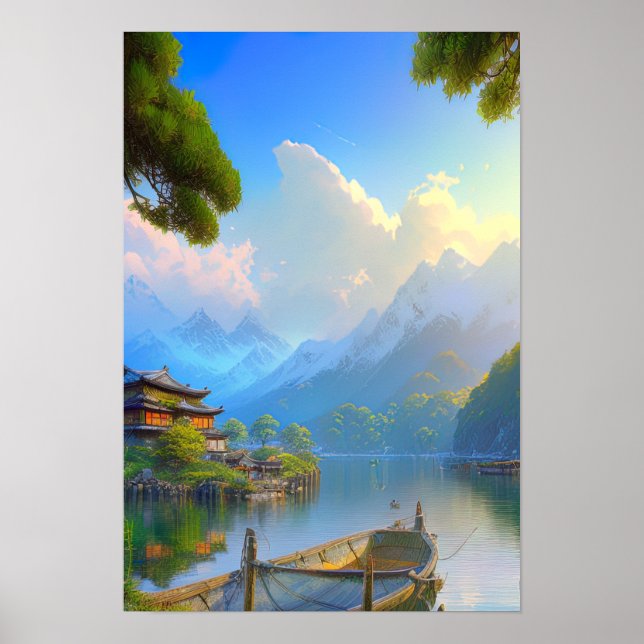 Japansk fiskesamhälle poster (Framsidan)