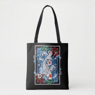 Japansk fiskodling (Koi Fish Cherry Blommar Carp) Tygkasse