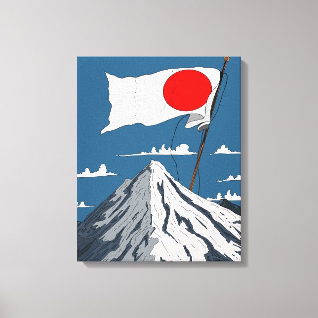 Japansk flagg-resaaffisch canvastryck (Framsida)
