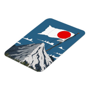 Japansk flagg-resaaffisch magnet