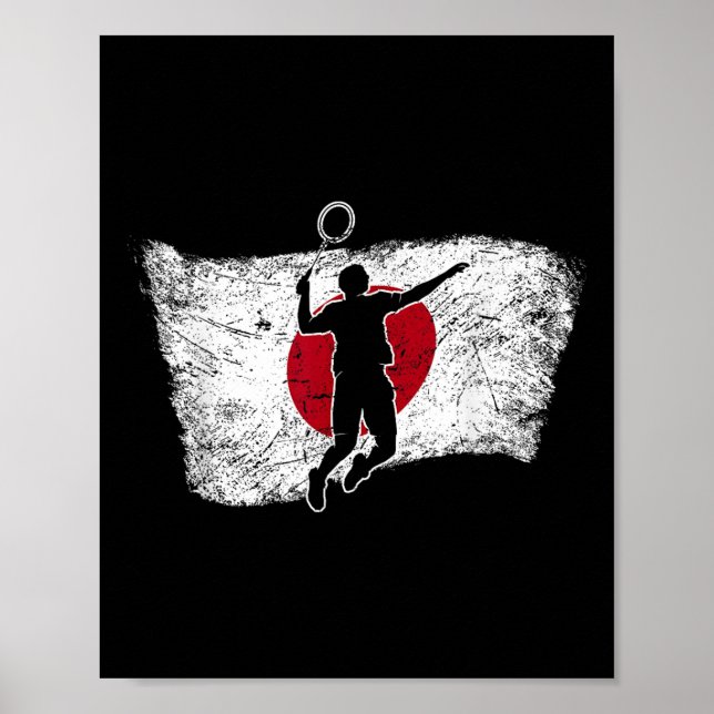 Japansk Flagga Badminton Poster (Framsidan)