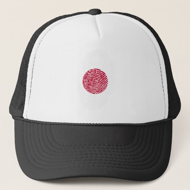 Japansk Flagga Fingerprint Land Pride Identitet Keps (Framsida)