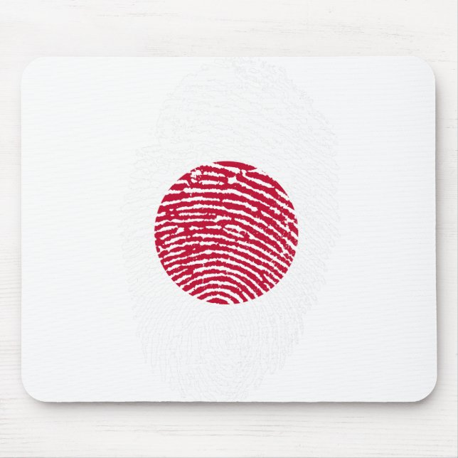 Japansk Flagga Fingerprint Land Pride Identitet Musmatta (Framsidan)
