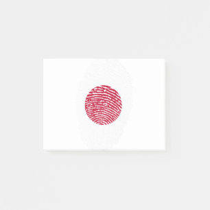 Japansk Flagga Fingerprint Land Pride Identitet Post-it Block