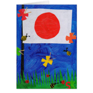 Japansk flagga hälsningskort