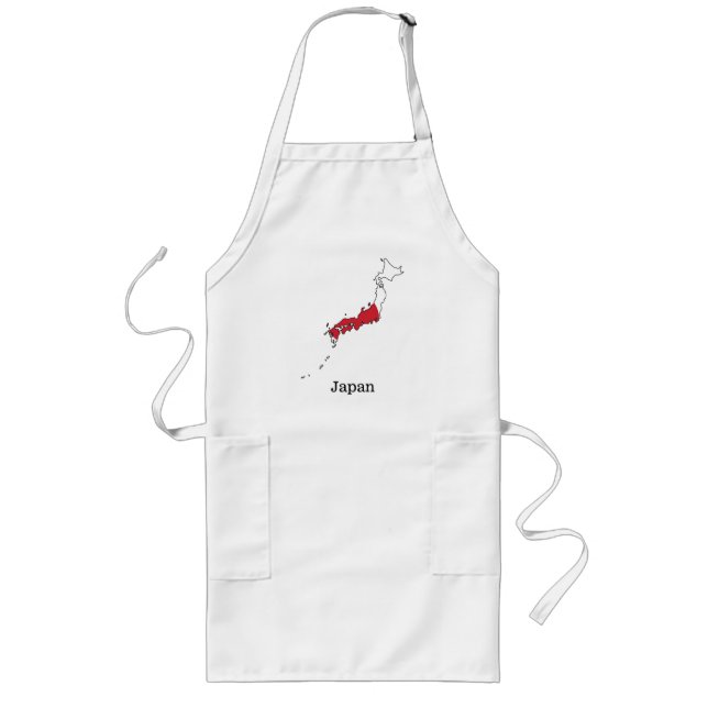Japansk flagga inom souvenirdesign för karta långt förkläde (Framsidan)