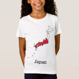 Japansk flagga inom souvenirdesign för karta t shirt