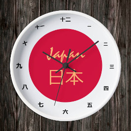 Japansk Flagga & Japan mode /kanji klocka 日 本