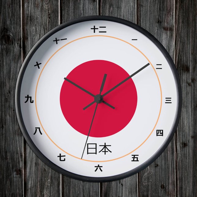 Japansk Flagga & Japan mode /kanji klocka 日 本 (Skapare uppladdad)