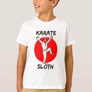 Japansk Flagga med Karate Sloth T Shirt
