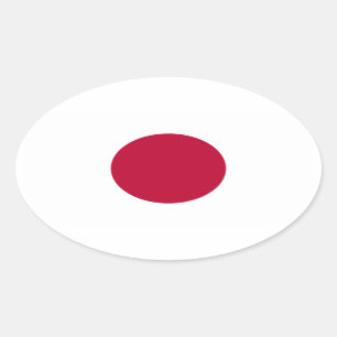 Japansk Flagga Ovalt Klistermärke