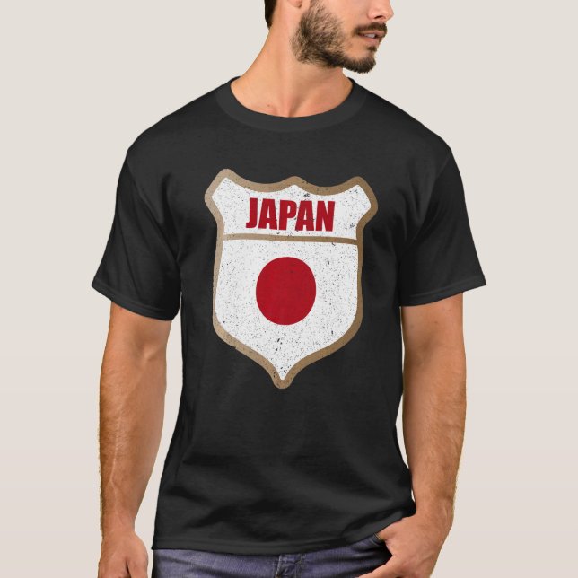 Japansk Flagga Patch för japanska och Kärlek Japan T Shirt (Framsida)