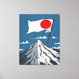 Japansk Flagga Travel-affisch Canvastryck