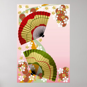 Japansk fläkt 3 poster