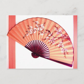Japansk Fläkt-Dekoration - vykort