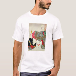 Japansk flicka med Cat, Tsukioka Yoshitoshi T Shirt