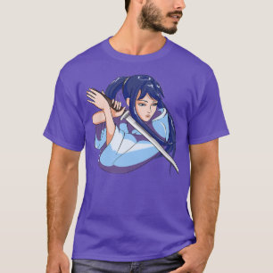 Japansk flicka Samurai Katana Fighter Japan Girl T Shirt