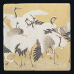 Japansk Flock Cranes Vintage Bird Rik Classic Stenunderlägg<br><div class="desc">Denna bild baseras på den japanska kranflocken (1800-talet) som Ishida Yutei målar upp vintagen. Den ursprungliga bilden av allmänheten från konstverket Minneapolis Institute of Art.</div>