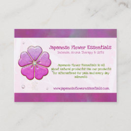 Japansk Flower Jeweled HANDMADE BOTANICALS OILS Visitkort