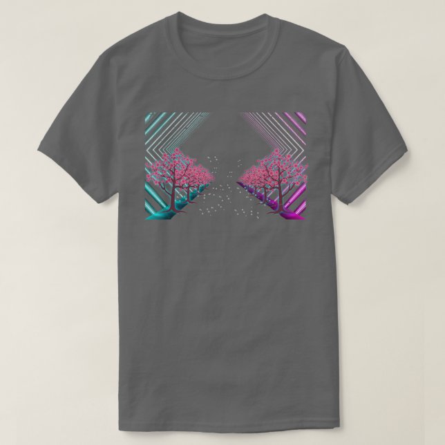 Japansk Flower Sakura Träd Vaporwave Cherry B T Shirt (Design framsida)