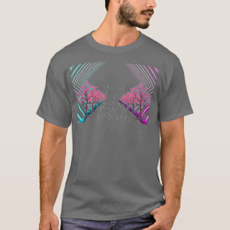 Japansk Flower Sakura Träd Vaporwave Cherry B T Shirt