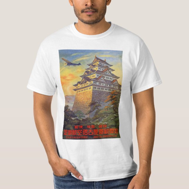 Japansk flygtransport med tempelet t shirt (Framsida)