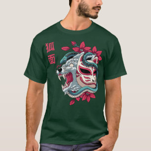 Japansk Fo Mask Kitsune Varg Snake Japan Graphic T Shirt