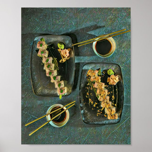 Japansk Food Älskare Gift Poster (Framsidan)