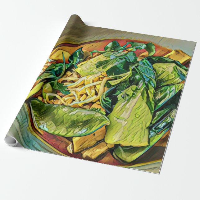Japansk Food Art Presentpapper (Utrullad)