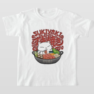 Japansk Food Sukiyaki Cat T Shirt