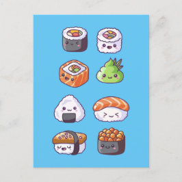 Japansk Food Sushi Roll Vykort