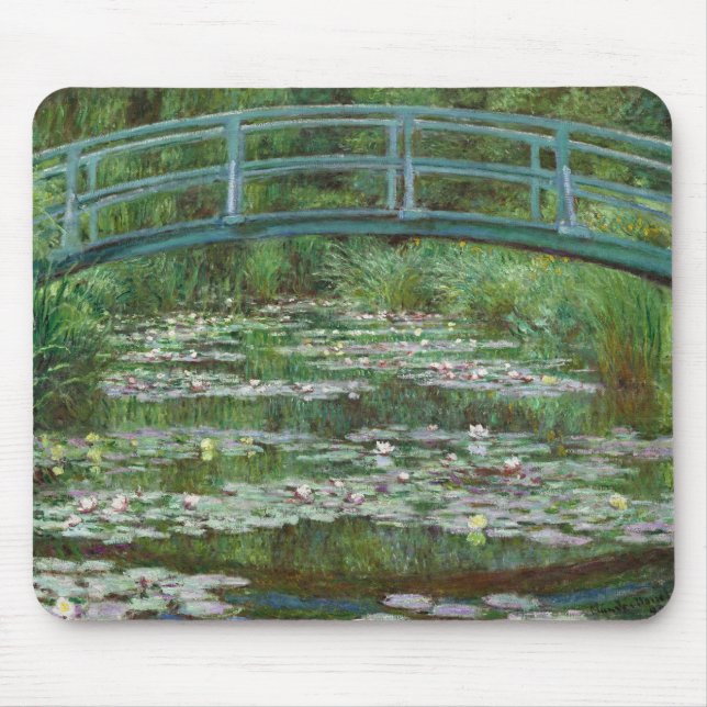 Japansk Footbridge Claude Monet Fransk Art Musmatta (Framsidan)