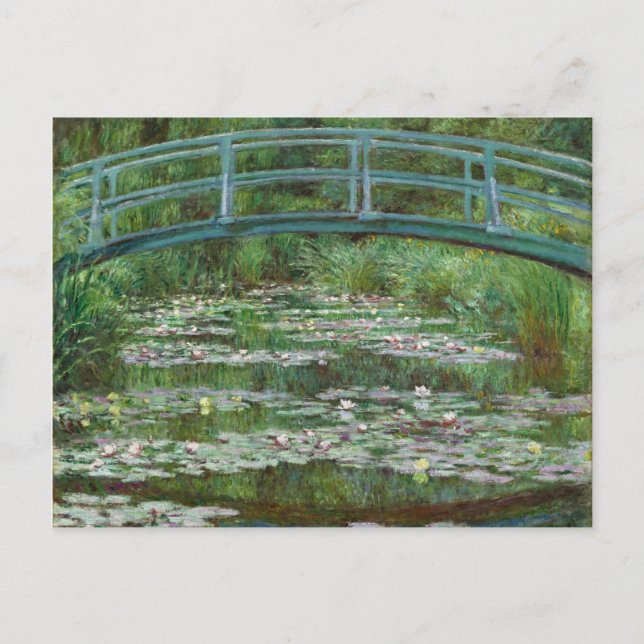 Japansk Footbridge Claude Monet Fransk Art Vykort (Framsida)