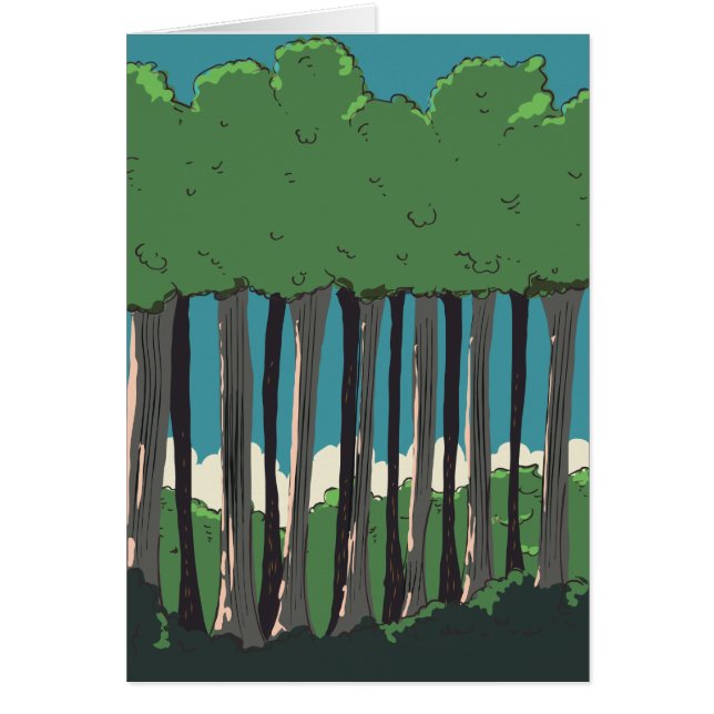 Japansk Forest träd Hälsningskort (Framsidan)