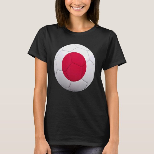 Japansk fotbollsspelare i Flagga Boll Japan T Shirt (Framsida)
