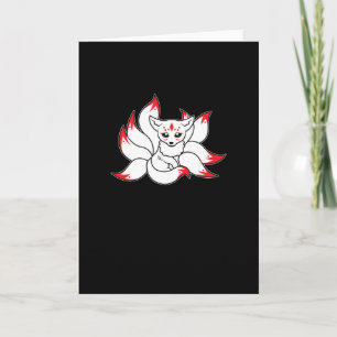 Japansk Fox Cute Anime Kitsune Kawaii Kami Inari Kort